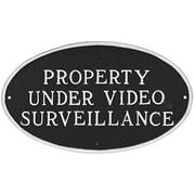 Montague Metal Products 8.5" x 13" Property Under Video Surveillance Statement Plaque & 23" Stake, White/Black