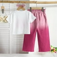 thumbnail image 5 of Sets for Girls Three-Dimensional Gradient Pullover T Shirts and Wide Leg Denim Pants Girls Outfits Size 2-9, 5 of 7