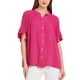 thumbnail image 1 of INSPIRAR CHIC Blusas de Manga Rizada Texturizadas con Botones para Mujeres L Rosa Fucsia, 1 of 6