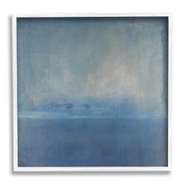 Stupell Industries Blue Abstract Landscape Painting White Framed Art Print Wall Art, Design by Tim OToole