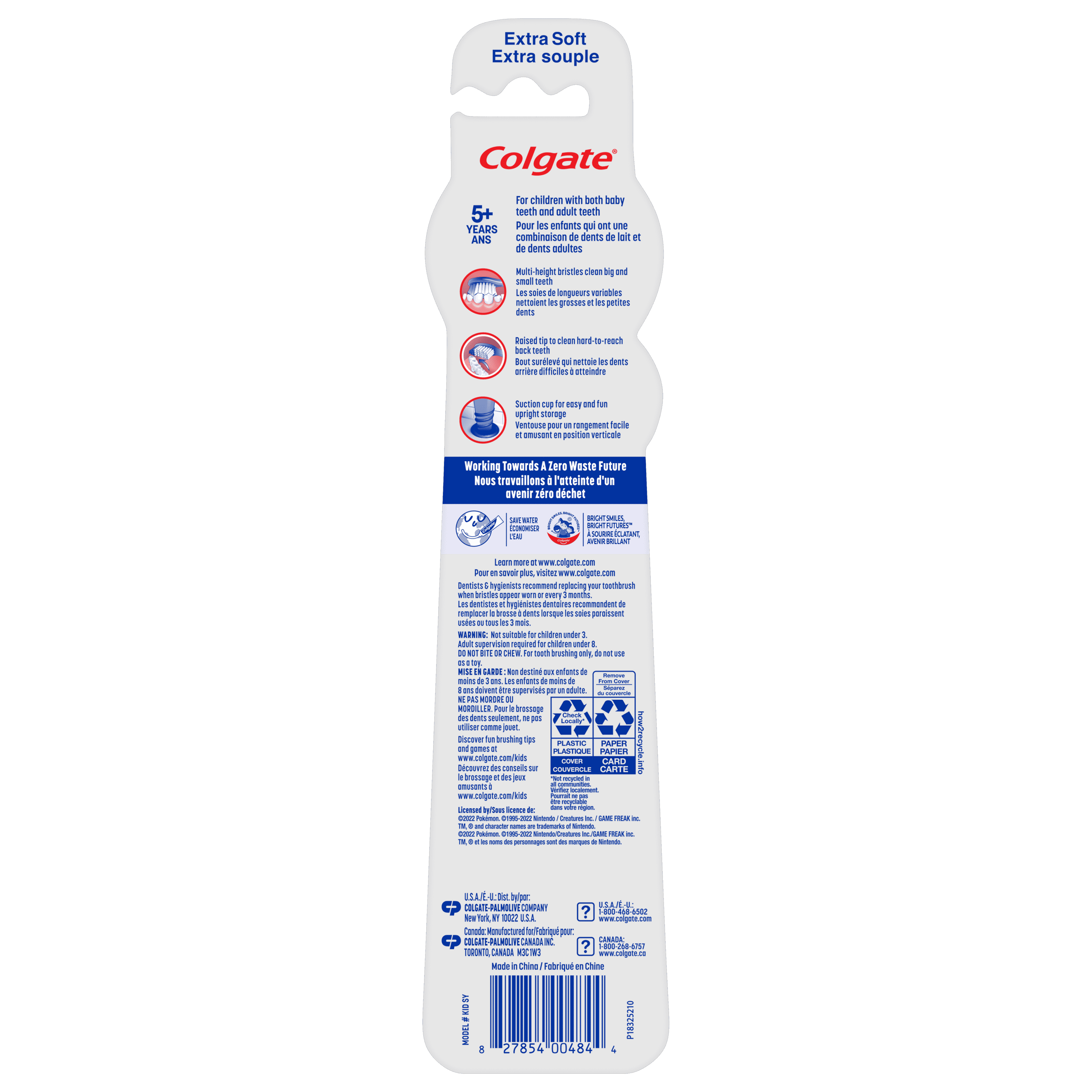 Colgate Kids Extra Soft Toothbrush, Pokemon Design, Ages 5+ 2 Pack
