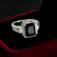 thumbnail image 5 of 925 Sterling Silver Square Cut Black Onyx Wedding Engagement Ring Cocktail Rings Black Cubic Zirconia Simulated Diamond Anniversary Promise Wedding Band Engagement Ring, 5 of 5