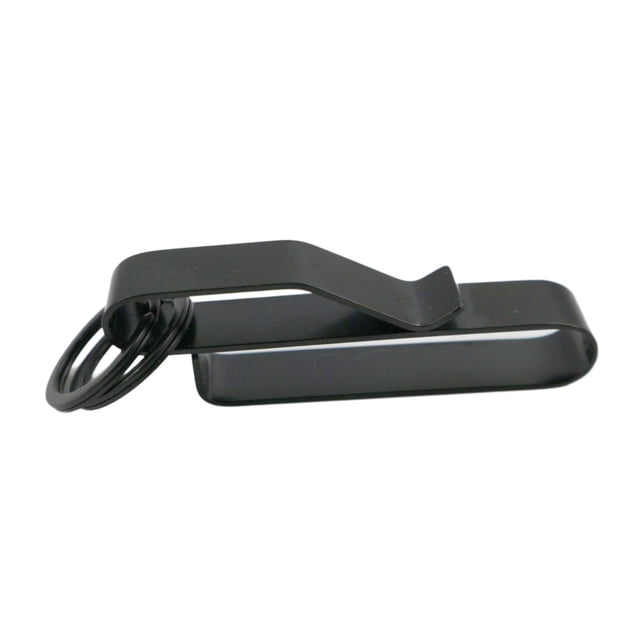 Llavero con trabilla para cinturón con 2 llaveros de acero inoxidable, compacto, fácil de instalar, accesorios, resistente, multiusos, 7,5 x 1,3 x 2,3 Negro
