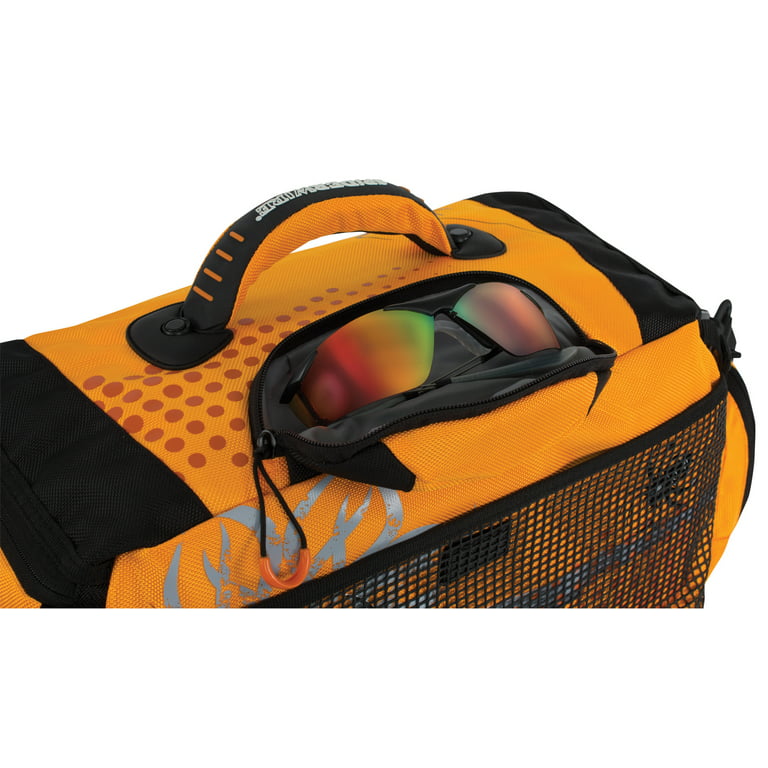 Spiderwire Soft Sided Fishing Tackle Bag with 4 Large Utility Lure Box,  Medium, Orange, Polyester