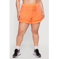 thumbnail image 3 of Women's Plus Size Acid Wash Ruffle Trim Shorts, 3 of 4