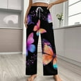 thumbnail image 2 of Dreamy Purple Butterfly Pattern (105)-1 Pajama Pants Loose Pajamas Female Breathable Home Trousers Leisure Sleeping Pants Large Size, 2 of 6