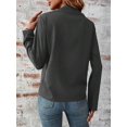 thumbnail image 2 of Women’s Jackets Fall Long Sleeve Lapel Zipper Pocket Button Street Style Casual Chic Motorcycle Coat S-2XL, 2 of 7