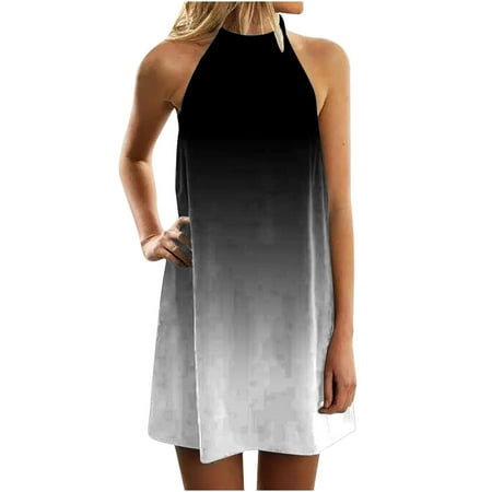 

Juebong Fashion Women Summer Casual Pullover Printing Sexy Sleeveless Mini Dress