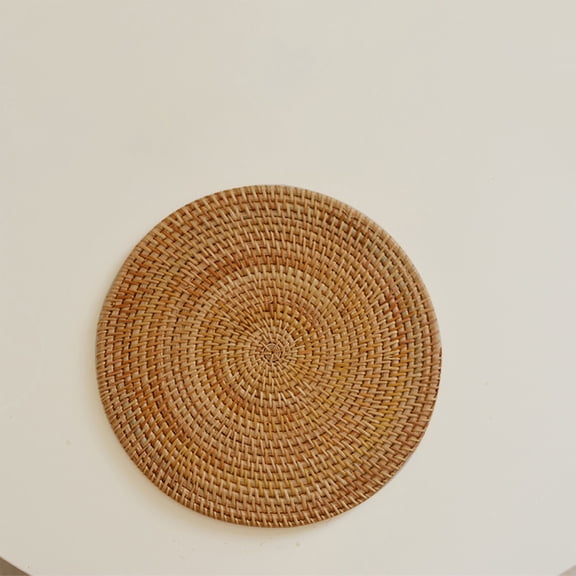 SHIMELE Rattan Woven Mat Pot Holder | Heat Insulation Trivet | Natural Rattan Coaster | Eco-Friendly Table Protector | Decorative Home Accessory | 16cm