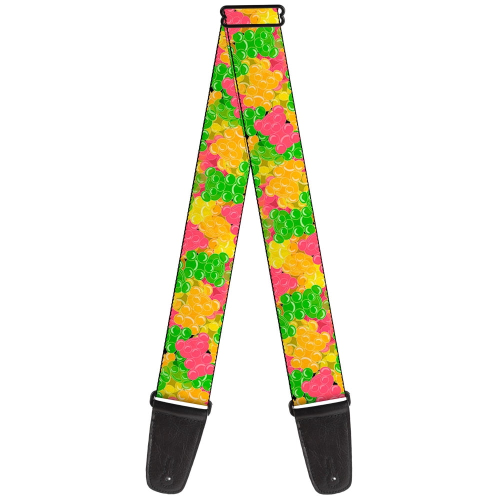 Buckle-Down Guitar Strap, Gummy Bears Stacked Multi Color, 2 Inches Wide