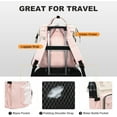 thumbnail image 2 of Lovevook Laptop Bag 15.6",Women Work Computer Bag Teacher Nurse Backpack Purse with USB,Waterproof Travel Backpack College Bookbag(Beige-Pink), 2 of 7