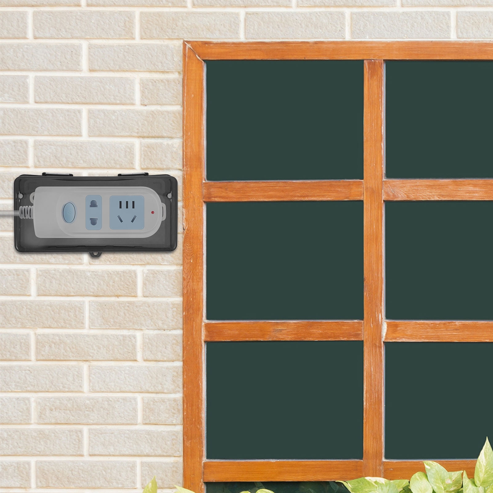 Clispeed Weatherproof Outdoor Electrical Box with Waterproof Plug Protector Black