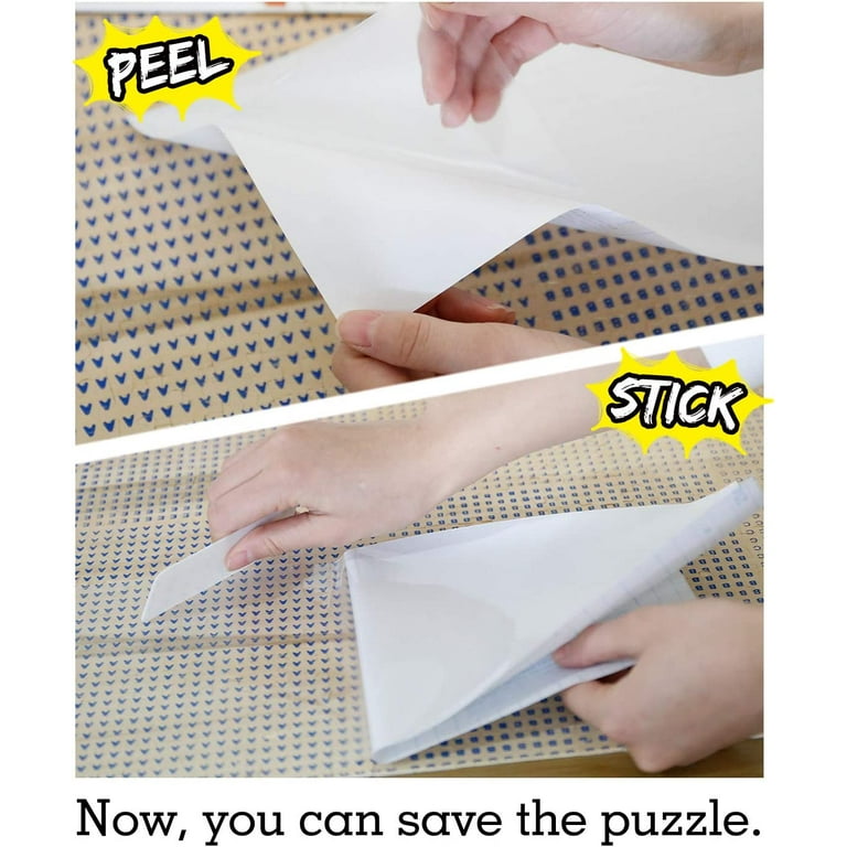 Jigsaw Puzzle Glue Mat Sticks - Saver 1000 Pieces Peel Stick with Strong  Adhensive Paper Roll Up Frame Table Clear for Kids or Adult