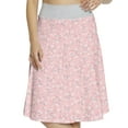 thumbnail image 1 of Women's Pink Little Roses Lilacs Art A-line Printed Skirt Casual Wear, 3XL, Pale Pink, by Ambesonne, 1 of 6
