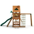 Gorilla Playsets Navigator Wooden Swing Set with Monkey Bars, Builtin Picnic Table, and Swing