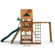 Gorilla Playsets Navigator Wooden Swing Set with Monkey Bars, Built-in Picnic Table, and Swing Set Accessories