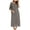 Dark Gray, variant on Women Zipper Pajamas Dress Homewear 3/4 Sleeve Nightgown Full Length Lounge Dress with Pockets