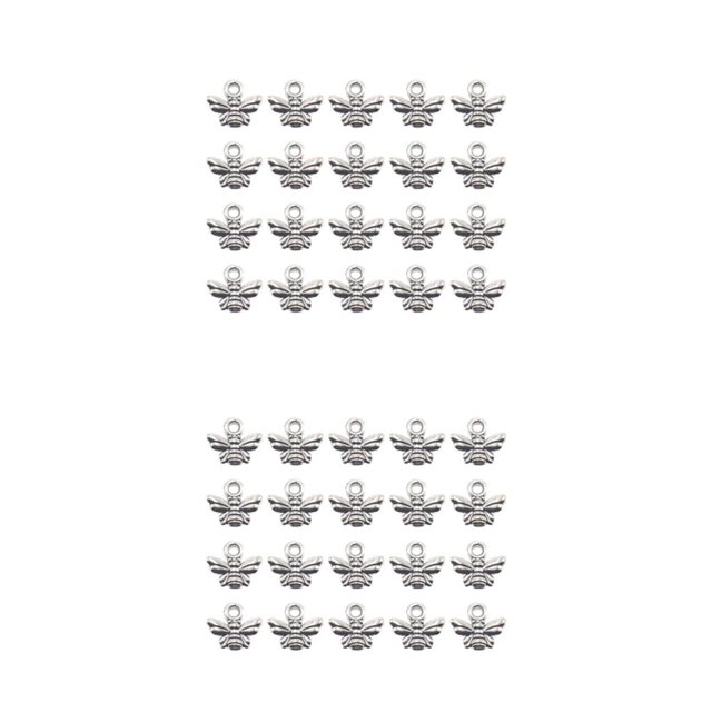 Monstrate 50 unids/set colgantes de abeja para pendientes-pequeños y lindos colgantes de abeja de aleación resistente para pendientes bronce Bronce antiguo 2piezas