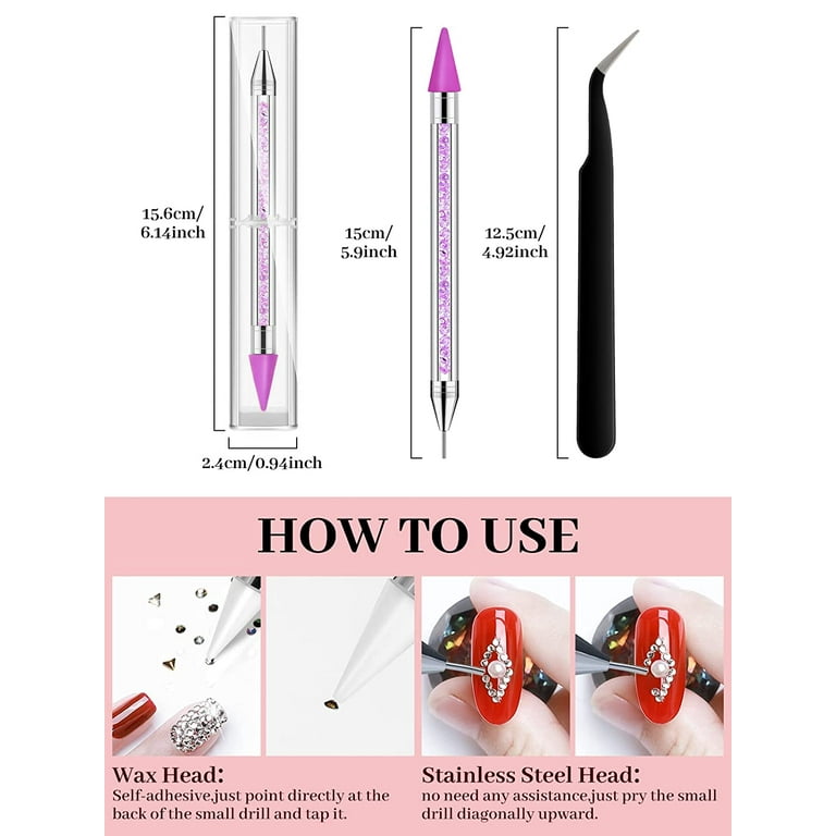 Rhinestone Picker Wax Pencil Pen Double Head Pick Up Applicator Tool