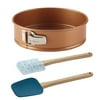 Ayesha Bakeware 9.5-Inch Springform Pan and Spatula Set, 3-Piece, Mixed Colors