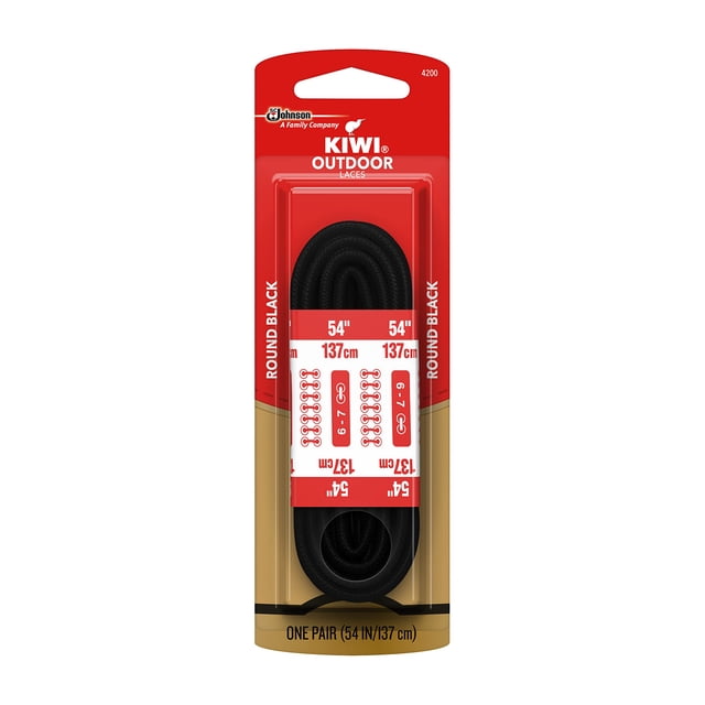 Zapato KIWI unisex para adultos, negro, con cordones redondos