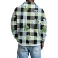 thumbnail image 3 of Men's Casual Shirt Short Sleeve Casual St.Patrick's Day Summer Spring Turndown Button Up Gray D 3XL, 3 of 3