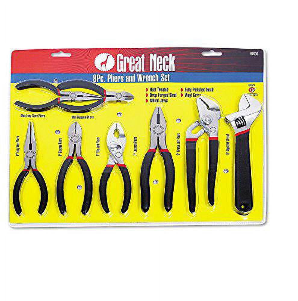 8-Piece Steel Pliers and Wrench Tool Set
