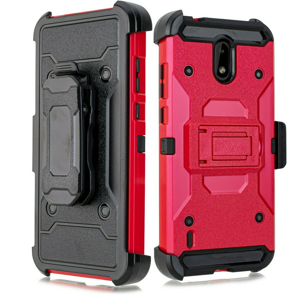 for Nokia 3.1C (Cricket), 3.1A (AT&T) Shockproof Defender Heavy Duty Cover with Kickstand
