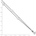 thumbnail image 4 of Sterling Silver Rhodium-Plated 2-Strand 9 In Plus 1In Ext. Heart Anklet (9 X 1) Made India qg4185-9, 4 of 5