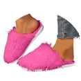 thumbnail image 3 of Juosiy Women's Faux Furry Slippers Flat Cute Fluffy Bedroom Indoor Outdoor Long Hair Slip on Slide Shoes, 3 of 9
