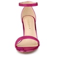 thumbnail image 2 of BLISSFUL STEP Women's Solid Color Glitter Ankle Strap Chunky Heels Sandals, 2 of 6
