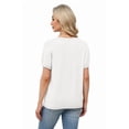 thumbnail image 5 of WIHOLL Short Sleeve Sweater for Women Round Neck Knit Work Tops Beach Fashion Vacation Clothes Summer Outfits 2026 White Tops, 5 of 8