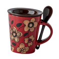 thumbnail image 2 of DOLITY Ceramic Coffee Cup Chinese Handmade 350 ml for Latte Coffee Cappuccino Red, 2 of 9
