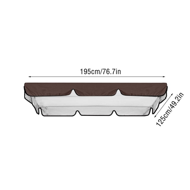 Outdoor Swing Canopy Replacement Cover - Heavy Duty Waterproof & Windproof 3-Seater Top Cover for Patio Swing Chairs - UV Protection Rip-Proof Garden Swing Cover 76.7"x 49.2" for Backyard, Porch