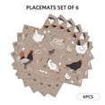 thumbnail image 5 of Rocae Chicken Printed Heat Resistant Place Mats,Classic Hemstitch Cloth Fabric Placemats Imitation Linen Place Mat Table Mats 18x12 inch, 5 of 5