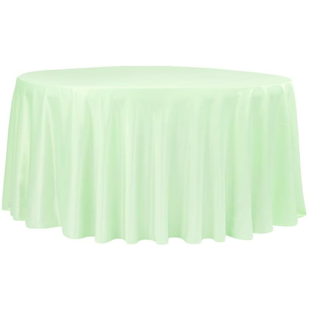 1 Pc Lamour Satin 120 Round Tablecloth Mint Green For Wedding Or Event Decor Com Mint Green For Wedding Or Event Decor, Round Tablecloth 120