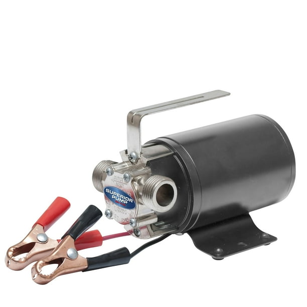 Superior Pump Battery Operated Transfer Pump w/ 3/4 Inch Garden Hose