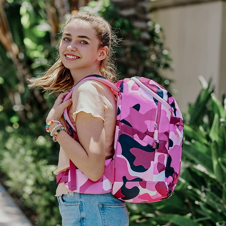 ODAWA Pink Flowers Purple Leaves Toddler Backpack and Lunch Box Set, Back  Pack Set