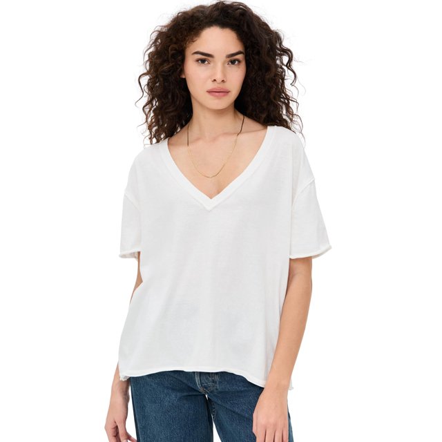 Remera Nina V de Free People en Marfil, Talle M, Transpirable