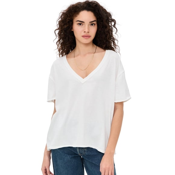 Remera Nina V de Free People en Marfil, Talle M, Transpirable
