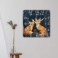 thumbnail image 3 of 10 Inch Wall Clock Battery Operated Square Clock for Office, Kitchen, Outdoor, Living Room,Cute Forest Fox Natural, 3 of 4