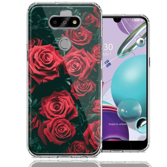 MUNDAZE For LG Aristo 5/K31/Fortune 3 Red Roses Design Double Layer Phone Case Cover