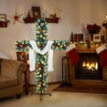 thumbnail image 2 of Deeceymbur Foldable Christmas Tree Artificial LED Light Decor for Indoor Outdoor Holiday Decoration with Metal Stand Accessories, 2 of 4