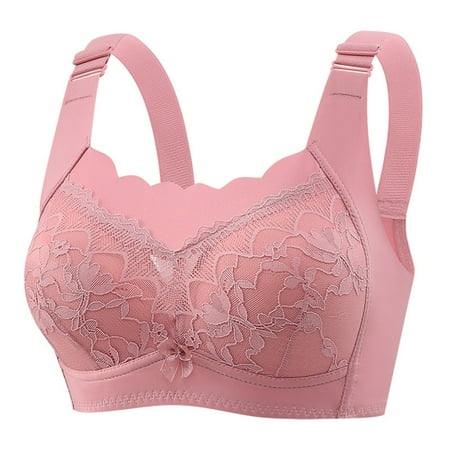 YHGFVOKJ Bras for Women Plus Size Breathable Bra without Steel Rims Strap Lined Gathered with Complementary Sexy Lingerie Underwear Seamless Bras for Women Pink A