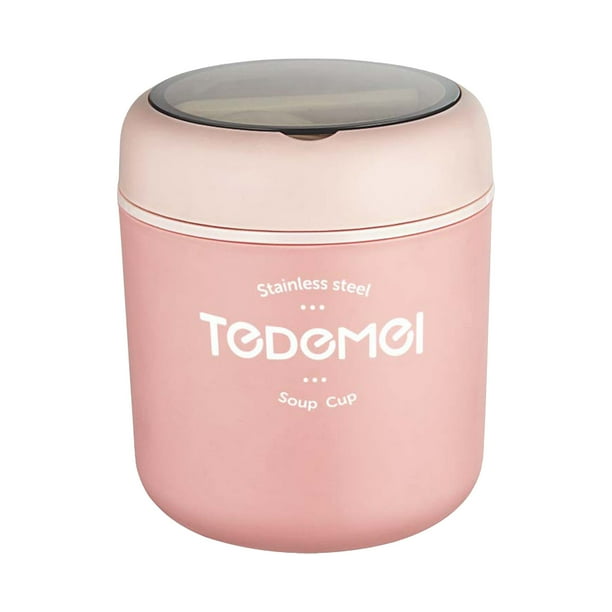 Vasos Térmicos de Acero Inoxidable, Tazas para Desayuno, Latas de Sopa con Cucharas, Tazas de Sopa Selladas para Oficinistas, Loncheras Térmicas para Niños y Estudiantes.