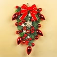 thumbnail image 4 of Christmas Wreath for Front Door, Outdoor Christmas Triangle Wreath with Red Berries Ball Window Wall Ornaments for Holiday Christmas Party Home Decorations Indoor, 4 of 6