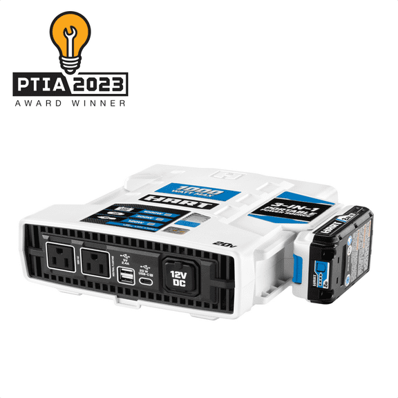 HART 20V 1000-Watt Max Automotive Power Inverter Kit, (1) 2.0Ah Lithium-Ion Battery