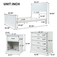 thumbnail image 5 of Noble House 4 Piece Queen Bedroom Set with Platform Bed, 2 Nightstands and Dresser, White, 5 of 10