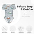 thumbnail image 6 of Rateoe Spaceship Printed Women Rash Guard Short Sleeve,Tummy control Swimsuit Surfing Swimsuit Bathing Suit Short-sleeved Onesie UPF 50+, 6 of 6