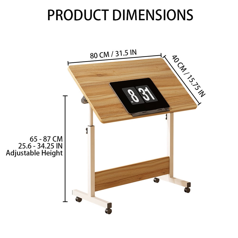 Senfot Mobile Standing Desk with Wheels, Adjustable Height Sit-Stand Desk for Compact Spaces, Foldable Rolling Desk for Home Office